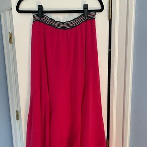 Anthropologie maxi skirt - magenta and flowy